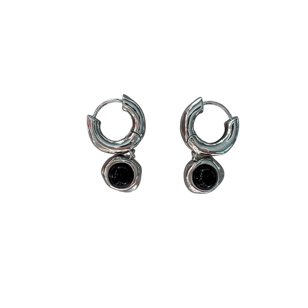 s925 post-needle earrings with natural stone